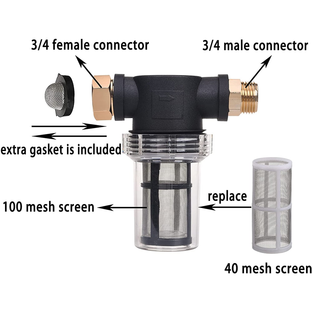 Garden Hose Filter, Sediment Filter Attachment for Pressure Washer