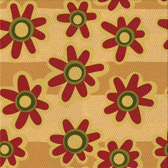Ahgly Company Machine Washable Indoor Square Transitional Grapefruit Red Area Rugs, 5' Square