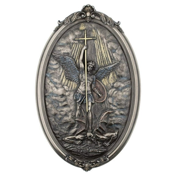 Studio Collection St. Michael The Archangel Wall Plaque | Patron Saint of Grocers, Military, and Police | Christian Home Goods