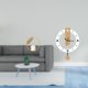 thumbnail image 2 of Reloj de pared redondo con estatua de bola de cristal, escultura de hierro, decoración acrílica, silencioso (sin ), ideal para sala de estar, do, 2 of 8