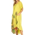 thumbnail image 3 of Sakkas Kai Palm Tree Caftan Tank Dress / Cover Up - Avocado - One Size Regular, 3 of 6