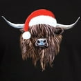 thumbnail image 3 of CafePress - Highland Cow Santa Hat Xmas T Shirt - Men's Fitted T-Shirt, 3 of 4