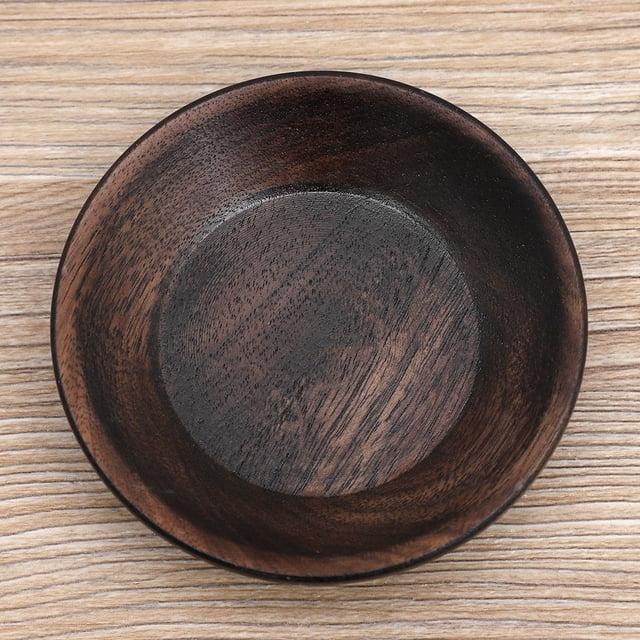 Plato de Fruta de madera NikouMX Bandeja de madera sólida para servir comida Color oscuro 7.5 cm 10.5 cm 12.5 cm 15 cm