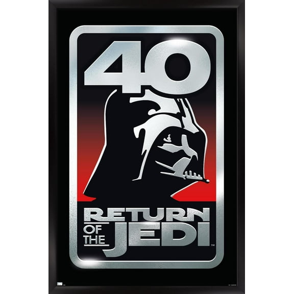Star Wars: Return of the Jedi - 40th Vader Logo Wall Poster, 22.375" x 34" Framed