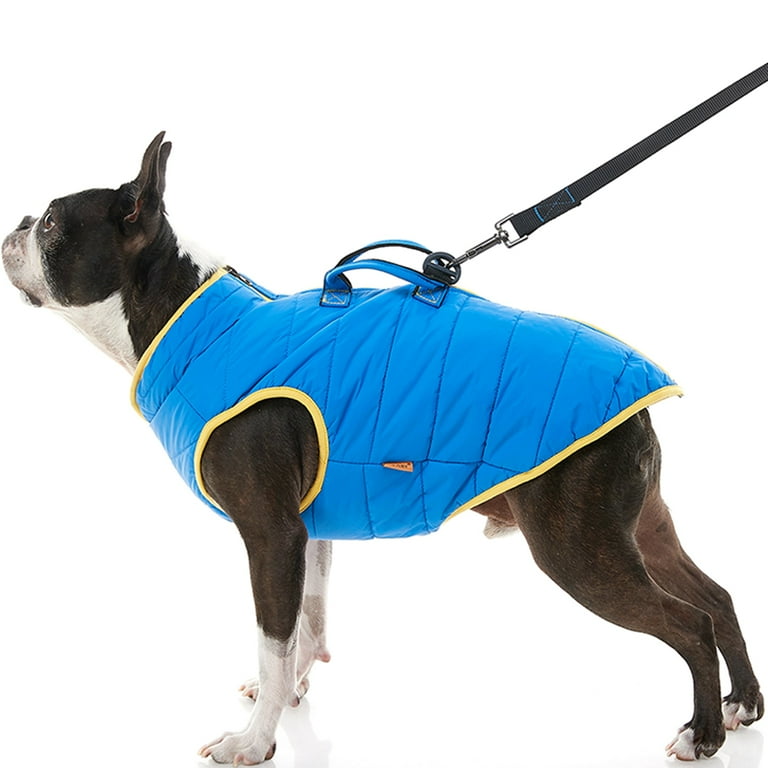 Dog jacket top with handle