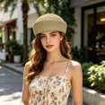 thumbnail image 3 of AJKHSAHDFJ Beret Hats For Hand Woven Church Hat Elegant Hat Artist Painter Hats For Summer Wedding Parties,Light brown,7.28,Hat, 3 of 5
