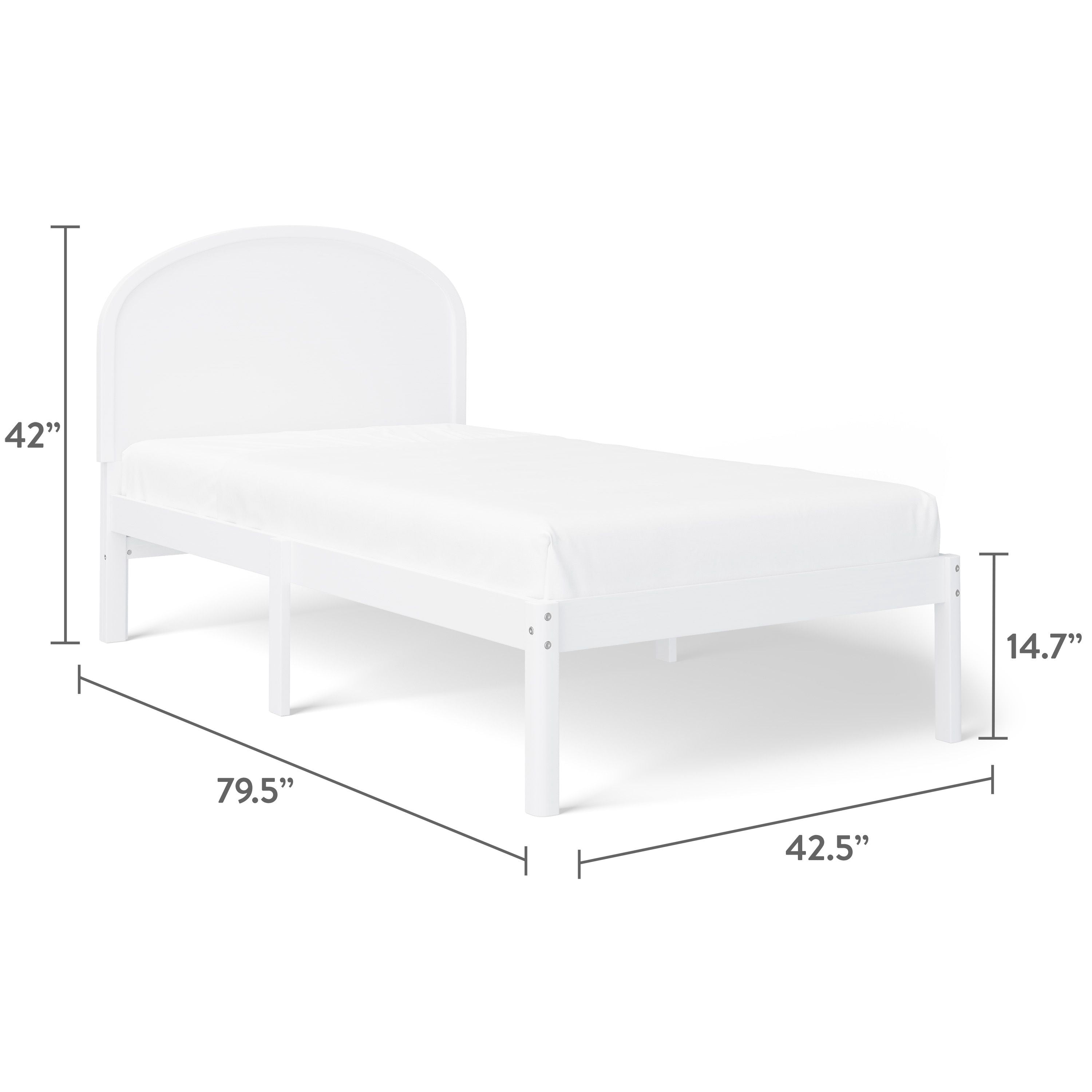 Mainstays Kids Twin Size Wood Platform Bed Frame, White