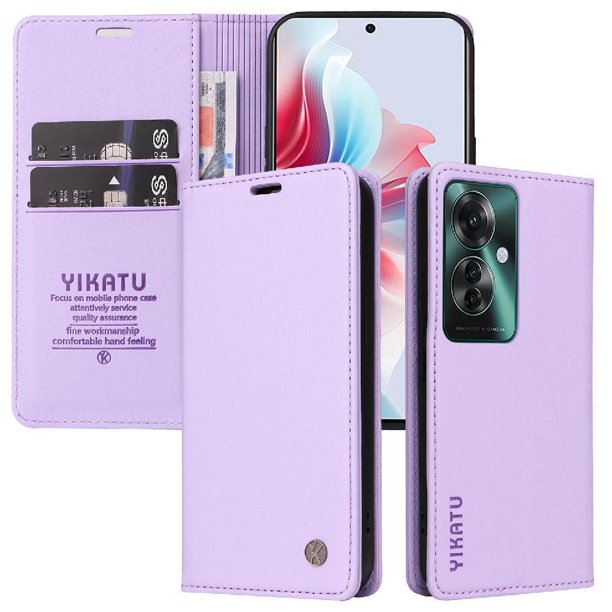 Funda para OPPO Reno 11F 5G Estuche de Cuero PU Tipo Cartera con Ranuras para Tarjetas y Cierre Magnético