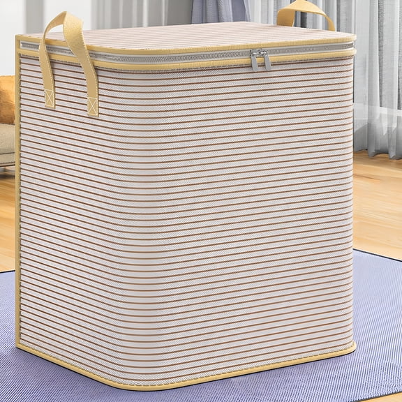 XIBUFE Large Mobile Blanket Storage Bag With Zipper Fabric Storage Bins Dorm Organization