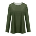 thumbnail image 4 of Womens T Shirts Long Sleeve Crew Neck Solid Color Shirts Basic Tee Tops Blouse, 4 of 5