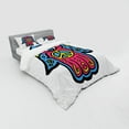 thumbnail image 3 of Ambesonne Hamsa Bedding Set 3 Pcs, Hippie Boho Hand, Twin XL, Pink Blue Yellow, 3 of 3