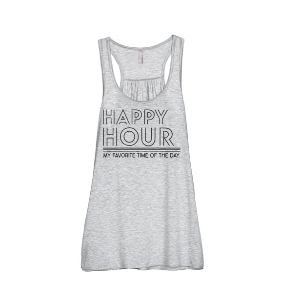 Happy Hour Women's Fashion Sleeveless Flowy Racerback Tank Top Sport Grey 2X-Large