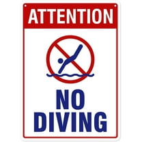 Funny Safety Signs Attention No Diving Rules Signs Swimming Pool Metal Tin Sign 8x12 Inch