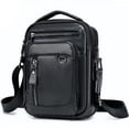 thumbnail image 1 of Bolso de hombro de cuero para hombre, pequeño bolso bandolera para hombre para el trabajo, bolso de mano tipo cartera para hombre, bolso bandolera elegante y multifuncional de cuero, 1 of 8