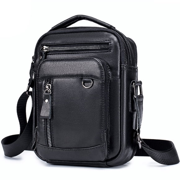 Bolso de hombro de cuero para hombre, pequeño bolso bandolera para hombre para el trabajo, bolso de mano tipo cartera para hombre, bolso bandolera elegante y multifuncional de cuero