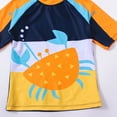 thumbnail image 5 of GYRATEDREAM Baby Toddler Boys Two Pieces Swimsuit Set Swimwear Dinosaur Shark Bathing Suit Rash Guards with Hat UPF 50+ for 4-5T Yellow, 5 of 7