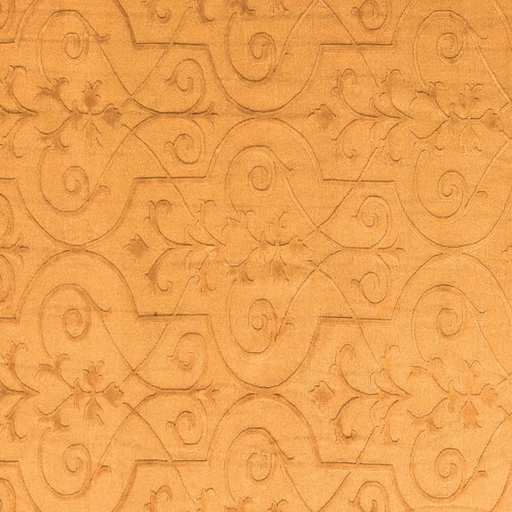 Ahgly Company Indoor Square Abstract Orange Modern Area Rugs, 7' Square