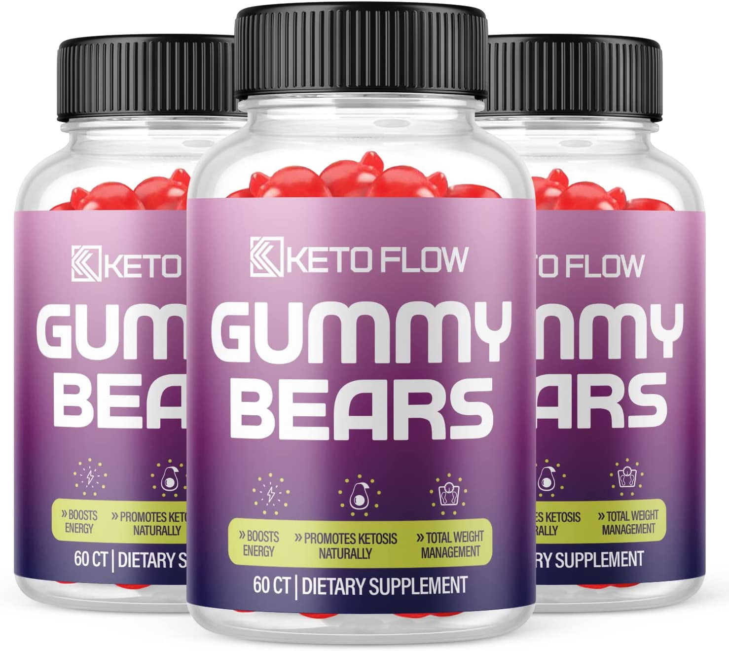 (3 Pack) Keto Flow Gummies - Supplement for Weight Loss - Energy & Focus Boosting Dietary Supplements for Weight Management & Metabolism - Fat Burn - 180 Gummies