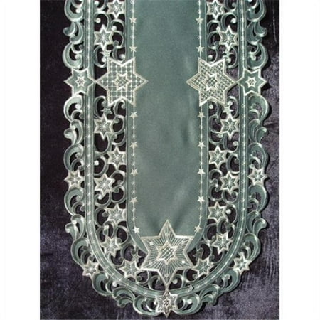 

Sinobrite H9100-G Gold Star on Green Oval Placemat- 12 x 18 in.