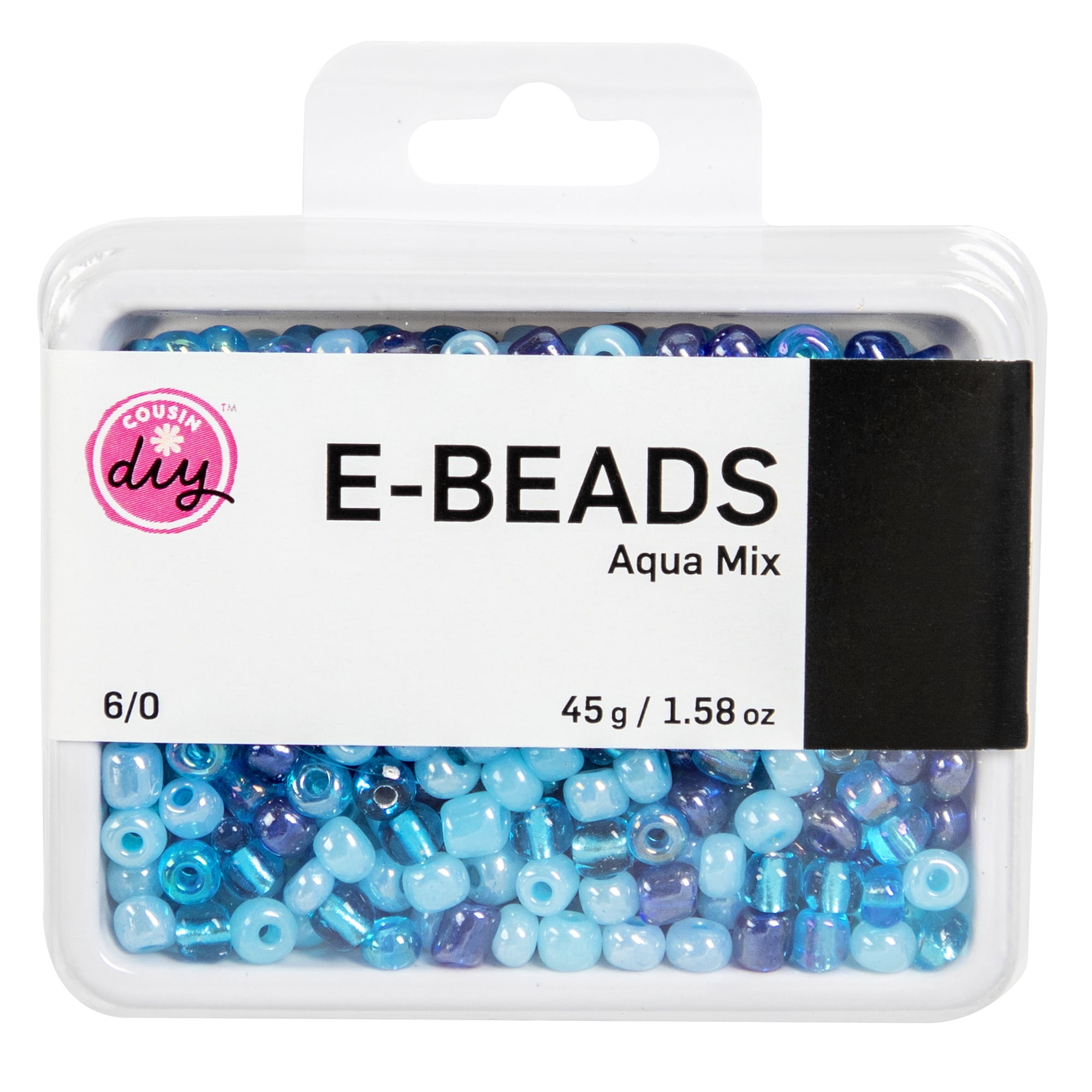 CousinDIY Aqua Seed Beads 6/0, 45g for Jewelry and Crafts