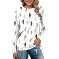 thumbnail image 1 of CNKOO T-Shirts Confortables pour Femmes Hauts Quotidiens Col Rond Manches Longues Blouse Imprimée Florale Décontractée Tunique Col Chandail, 1 of 4
