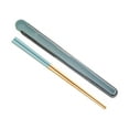 thumbnail image 1 of 1Pair Stainless Steel Chopstick Lunch Tableware Travel Portable Chopsticks Folding Cover Storage Box Dinnerware Kitchen Accessories BLACK, 1 of 4