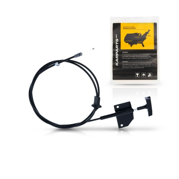KarParts360 For Chevy Blazer/S10 1990 91 92 93 1994 Hood Release Cable | Black | Plastic/Metal | With Handle | Replacement For 15627455