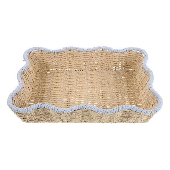 WRITWAA Paper Rope Woven Basket Handmade Storage Container for Sundries Kitchen and Home Decor