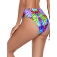 thumbnail image 5 of Relleciga Women's Purple Leopard High Cut High Waisted Bikini Bottom Size x-Large, 5 of 8