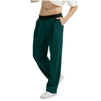 Pull On Pants for Men Work Casual Elastic Waist Straight Leg Stretch Pants Lightweight Sweatpants with Pockets