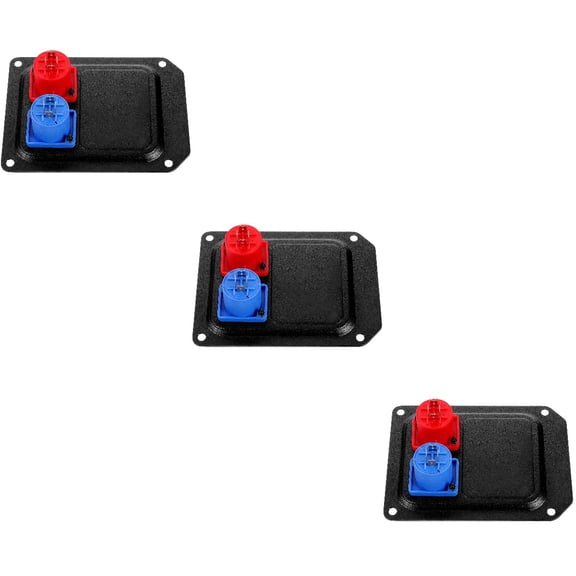 MERRYHAPY Premium Black Audio Speaker Double Holes Socket Metal Panel for Holding 3Pcs