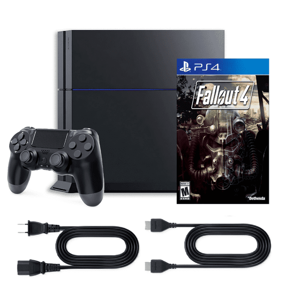 Restored Sony Playstation 4 PS4 Console Original 500GB with Fallout 4 and Retrofam Controller, Black (Refurbished)