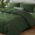 thumbnail image 6 of HIG 7 Piece Reversible Full Comforter Set - Green Quilted Down Alternative Bedding All Season Super Soft Microfiber Bed in a Bag Includes Sheets Pillowcases Shams, 6 of 9