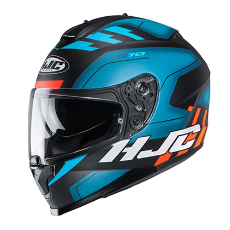 HJC C70 "Koro" Blue, Black and Orange Full Face Helmet Small