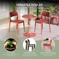thumbnail image 2 of WestinTrends Playa 5-Piece Round Metal Bistro Dining Table Set And Stackable Resin Patio Dining Side Chairs, Red, 2 of 14