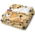 thumbnail image 3 of Cute Corgi Blanket Puppy Dog Pattern Blankets Bedding Soft Lightweight Flannel Throw Blankets Gifts for Corgi Lovers Kids Adults 60"X50", 3 of 6