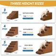 thumbnail image 2 of 5-Step Dog Stairs and Ramp for High Bed,Non-Slip Sturdy Pet Steps for Small Dogs and Cats,22.2" H,Brown, 2 of 6