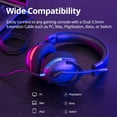 thumbnail image 3 of Tronsmart Sounfii G10 Wired Gaming Headset with Flip Mic Volume Wheel, 40mm Drivers, Durable Aluminum Frame, 3.5mm Jack /1.2m Audio, Lightspeed Headphones for PC, Mac, PlayStation, Xbox, Switch, Blue, 3 of 12