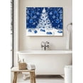 thumbnail image 6 of Winter Christmas Tree Canvas Print Wall Art Blue Christmas Ball Snowflake Pictures Painting Morden Artwork for Living Room Bedroom, Ready to Hang - 12"x16", 6 of 6