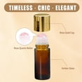thumbnail image 2 of Amber Glass Roll-on Bottles, 2 Pack 50ml Empty Vials with Rose Quartz Roller Balls, Leak-Proof Travel Containers, 2 of 6