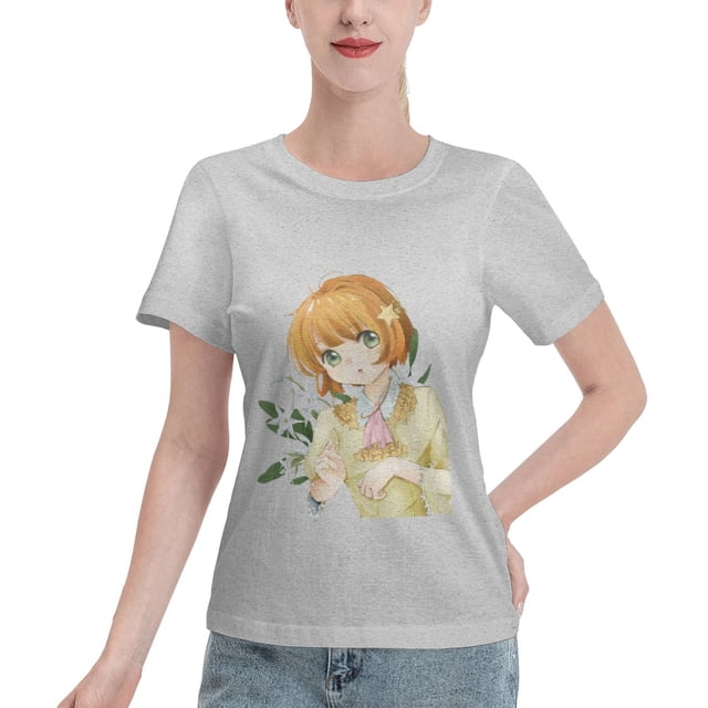 Women's Basic Short Sleeve T-Shirt Cardinal Girl Sakura