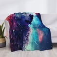 thumbnail image 3 of Yiaed Starry Multicolored Wolf Print Blanket Throw Blanket Soft Cozy Flannel Blanket for Home Bed Sofa Couch Chair-40"x30", 3 of 6