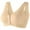 Beige, variant on Jiaweic Women Bra Underwear Front Button Seamless Push Up Vest Bra - Comfort and Style in One Black,XXXL