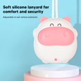 thumbnail image 3 of Mini Neclace Fan Cute Pig Shape USB Rechargeable Portable Silicone Hanging Neck Fan With USB Cable For Outdoor Camping, 3 of 8