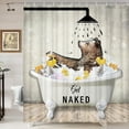 thumbnail image 3 of Funny Brown Bear Get Naked Shower Curtain, Fun Cute Wild Animal in Bathtub Shower Curtain Sets for Kids, RV Rustic Farmhouse Woodland Barn Cabin Shower Curtain for Bathroom Polyester Fabric 54X70in, 3 of 4