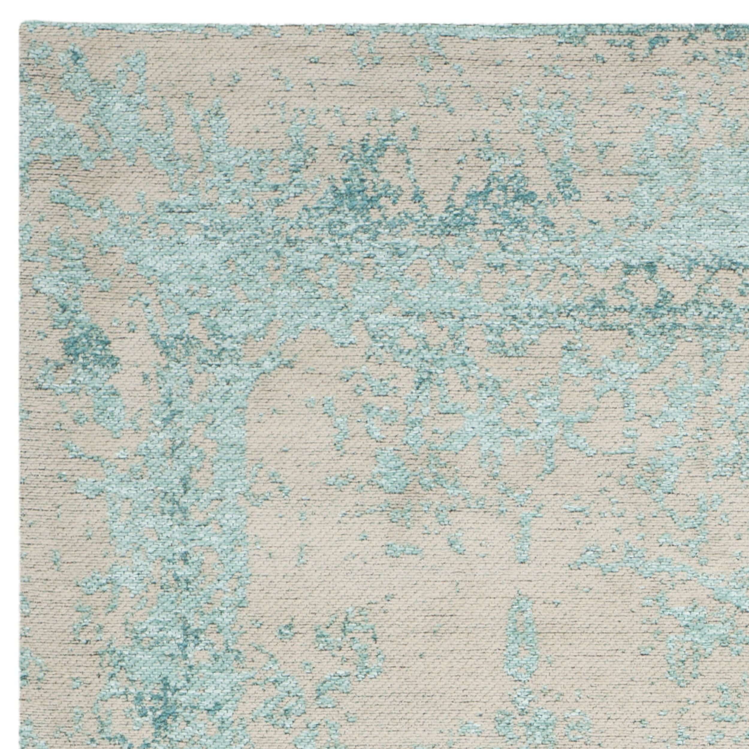 SAFAVIEH Classic Vintage Peter Overdyed Border Cotton Area Rug, Turquoise, 3' x 5'