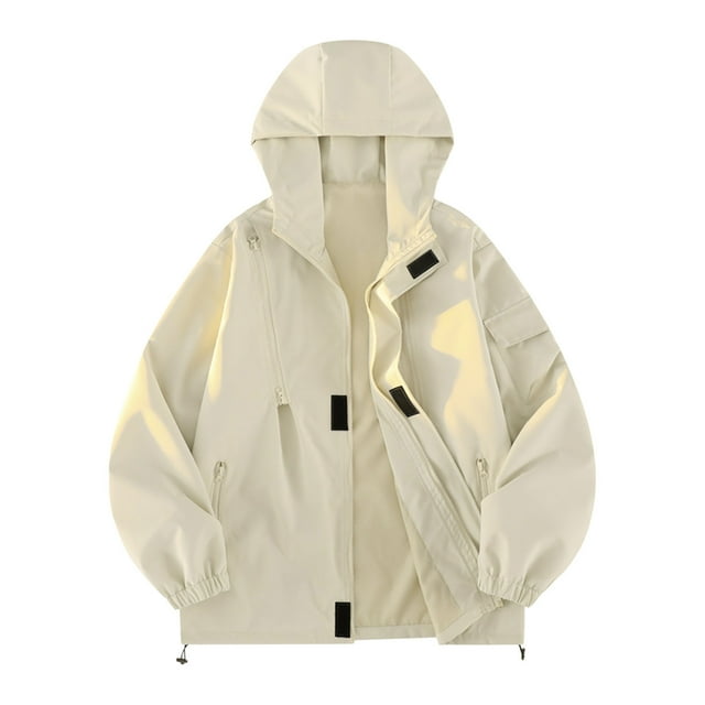 Veste à Capuche de Randonnée d'Hiver pour Homme - Veste Cargo Imperméable et Coupe-Vent Doublée en Molleton avec Ourlet/poignets Ajustables et Conception Compactable (Travail/plein Air)