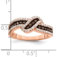 thumbnail image 3 of Sterling Silver Rose-Tone Black Rhodium-Plated Cz Fancy Ring (Size 8) Made In China qr7200-8, 3 of 5