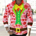 thumbnail image 4 of Xuyuer Valentine's Day Hawaiian Shirt Tuxedo for Men Graphic Long Sleeve Party Tux Tee Casual Top Button Down Shirts, 4 of 7