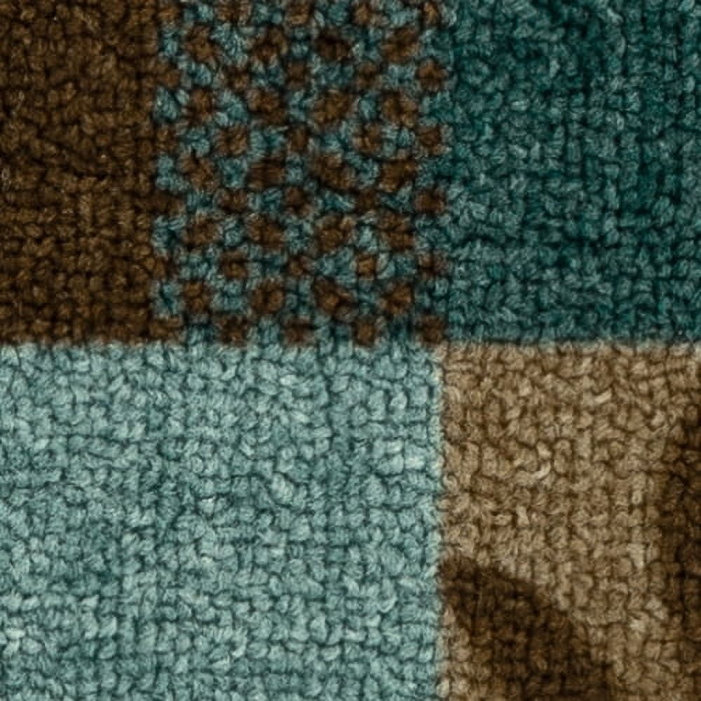 (2 pack) Mainstays Traditional Leaf Block Blue Brown Indoor Hallway Runner Rug, 1'8"x5'
